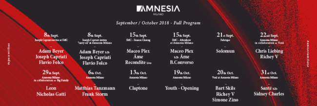 Amnesia program sept+oct 2018 : Spadaronews